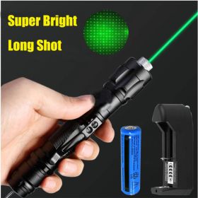 Green Laser Pointer USB Rechargeable Pen Light LED Flashlight Torch Visible Beam Lazer