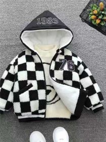 Versatile Fashion Trend Warm Jacket Clothing (Option: Black and white-L)