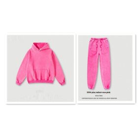 Men's Fashion Retro Velvet Padded Hooded Sweatshirt (Option: Rose Pink-XL-Suit)