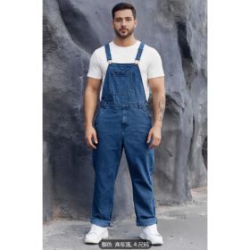 Plus Size Mens Denim Overalls Big And Tall Dark Indigo Loose Fit Bib Overalls US Ready StockPlus Size Mens Denim Overalls Big And Tall Dark Indig (Option: SL2101XL)