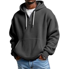 3D Printed Men's Double Hood Zipper Hooded Sweater (Option: Black-S)
