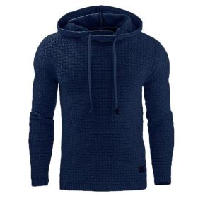 Men's hoodies sweater (Option: Navy blue-L)