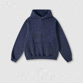 Men's Fashion Retro Velvet Padded Hooded Sweatshirt (Option: Royal Blue-XL-Tops)