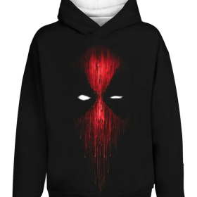 Printed Hooded Sweatshirt (Option: Black-L)