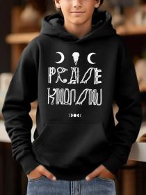 Men's Printed Hooded Sweatshirt (Option: Black-L)