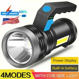 9900000LM LED Flashlight High Lumens Tactical -Flash Light USB Rechargeable Torch (Option: A)