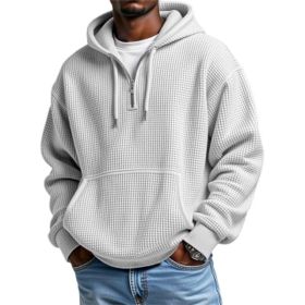 3D Printed Men's Double Hood Zipper Hooded Sweater (Option: White-S)
