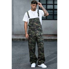 Camo Overalls Men Big And Tall Plus Size Loose Fit Cargo Workwear Bib Overalls US Ready Stock (Option: SL4281XL)