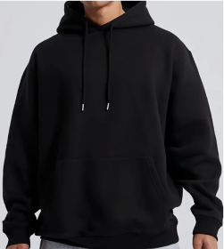 Men's Solid Color Hooded Jumper (Option: Black-S)