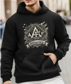 Men's Printed Hoodie (Option: Black-S)