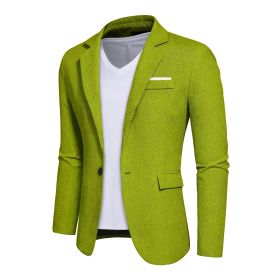 Mens Blazer Slim Fit Sport Coats Suit Jacket for Daily Business and Prom Party (Color: Green, size: 2XL)