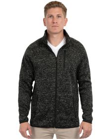 Burnside B3901 Men's Sweater Knit Jacket (Color: HEATHER BLACK, size: M)