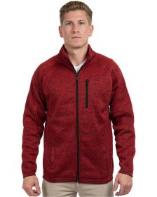Burnside B3901 Men's Sweater Knit Jacket (Color: HEATHER RED, size: S)