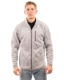 Burnside B3901 Men's Sweater Knit Jacket (Color: HEATHER GREY, size: XL)
