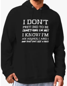 Men's Polyester Hoodie (Option: S-Black)