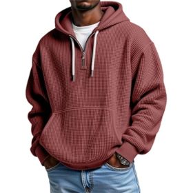 3D Printed Men's Double Hood Zipper Hooded Sweater (Option: Red-M)