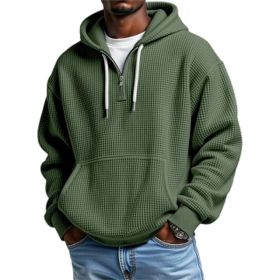 3D Printed Men's Double Hood Zipper Hooded Sweater (Option: Army green-XL)