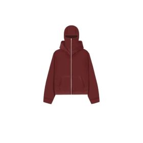 New European And American Autumn Spring Hooded Loose Cardigan Baseball Uniform Men (Option: Wine red-L)