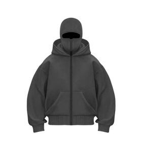 New European And American Autumn Spring Hooded Loose Cardigan Baseball Uniform Men (Option: Gray-L)
