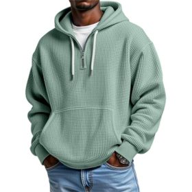 3D Printed Men's Double Hood Zipper Hooded Sweater (Option: Green-XS)