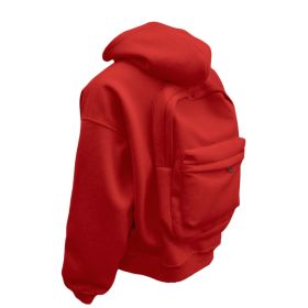 Backpack Men's Loose Sports And Leisure Hooded Zipper Sweatshirt (Option: Red-3XL)