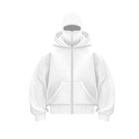 New European And American Autumn Spring Hooded Loose Cardigan Baseball Uniform Men (Option: White-L)